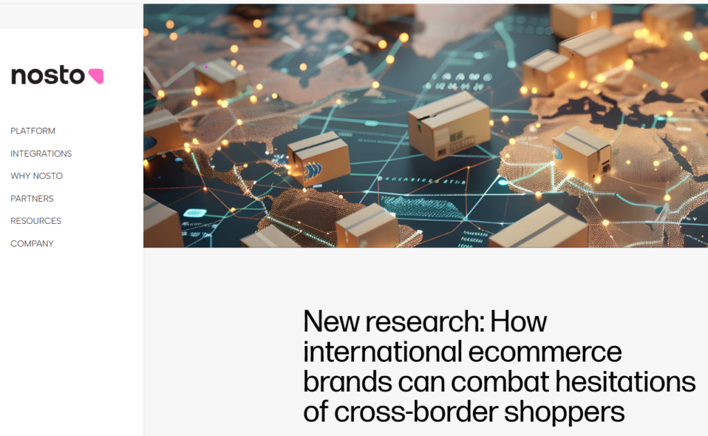 PR survey about cross border shopping helps create compelling content for Nosto